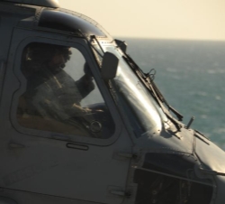 Don Felipe pilota un helicóptero de la 10ª Escuadrilla